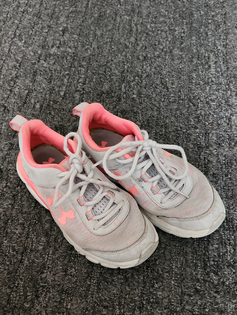 Under Armour White Kids' Lace-Up Sneakers